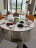 欧荷家具轻奢伸缩岩板餐桌椅组合方圆两用多功能带电磁炉加热暖菜转盘饭桌 1.2m伸缩餐桌+智能转盘 单餐桌 实拍图