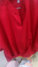 百泓大码女装200斤胖mm加肥加大 韩版宽松加肥加大码蝙蝠袖衬衫女胖妹 红色 XXXL(建议150-175斤左右) 晒单实拍图