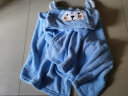 彩虹房子   儿童珊瑚绒婴儿宝宝速干连帽斗篷浴袍沙滩卡通带帽儿童浴巾QZ 儿童斗篷蓝色 70*140cm 实拍图