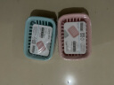 茶花肥皂盒沥水家用便携创意带盖大号皂架塑料洗衣双层双格香皂盒 2个装（1粉1蓝） 实拍图