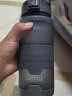 悠家良品（UPSTYLE） 大容量塑料水杯子男学生运动太空杯泡茶防摔水瓶户外健身水壶女 灰色【磨砂款/带茶隔刻度】 700ml 实拍图