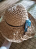 斯普琳遮阳帽子女夏天韩版潮海边防晒帽可折叠太阳帽渔夫帽大沿草帽编织 文艺系卡其 实拍图