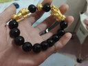 CEMNI千年珠宝 黄金貔貅手链男足金999转运珠手串女3D硬金玛瑙手链礼物 2貔貅+1金珠+14mm玛瑙【约7g】大版 实拍图