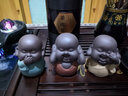 陶云尚小弥勒三不茶宠摆件精品紫砂小和尚茶宠小号陶瓷茶宠手工茶具配件 小弥勒三不茶宠一套 实拍图