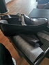 沙驰（SATCHI）男鞋新品男士商务休闲皮鞋商场同款真皮打蜡皮头层牛皮套脚乐福鞋 黑色单鞋款 37 比标准码偏大1码 实拍图