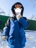 雪中飞【御寒】儿童羽绒服男童新年羽绒外套女童羽绒服中大童冬工装加厚 蓝色 120 实拍图