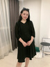 莎妮朵罗大码女装胖mm新款连衣裙200斤夏黑色中袖收腰雪纺黑色连衣裙15725 黑色 2XL 建议120-140斤穿着 实拍图