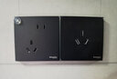 施耐德电气 10A三孔插座面板 86型暗装墙壁电源插座面板 皓呈系列 雅致黑色 实拍图