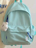 匡睿书包初中生女高中韩版日系简约背包大学生双肩包高颜值14寸电脑包 薄荷绿（带胖云朵公仔+1个挂饰） 实拍图