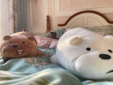 优羽咱们三只裸熊公仔软熊猫抱枕毛绒玩具床上陪睡女生七夕情人节礼物 Ice Bear白熊(趴姿) 58cm 实拍图