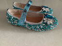 百丽（Belle）童鞋女童爱莎公主鞋春秋时尚单鞋儿童水晶亮片鞋小女孩皮鞋中大童 蓝色-DE3353 28 实拍图