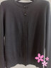 深呼吸DEEP BREATH女装可机洗纯羊毛针织开衫女A400732 黑 S (2) 实拍图