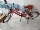 兰令自行车成年人通勤铝合金女士亲子带小孩城市上班代步变速单车 花语-烈焰红【一字直把+镂空座垫】 26英寸 禧玛诺7速 实拍图