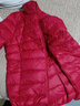 鸭鸭轻薄款羽绒服女2022年新款时尚修身鸭绒冬立领轻便外套KXM 中国红色 L 实拍图