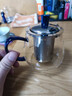 创典（CHUANGDIAN）耐热玻璃茶壶小号加厚透明泡茶壶过滤花茶壶沏茶泡茶杯400ml 蓝色 实拍图