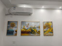鲸派 客厅装饰画现代简约三联画现代简约轻奢风沙发背景墙画金鹿山水风景挂画 647-1 左右40*60中间80*60金框/晶瓷画 实拍图