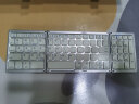 HUKE 折叠键盘鼠标手机无线三蓝牙笔记本办公iPadPro平板带数字键鼠套装Mac电脑触控板键盘 Type-c充电折叠蓝牙便携键盘数字款 银色 实拍图