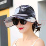 啄木鸟帽子女遮阳帽女夏天户外多用太阳帽子韩版潮户外防晒大沿可折叠 森系黑色 实拍图