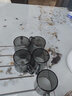 忆壶茶 功夫茶杯套装加厚耐热玻璃茶杯品茗杯带把手水杯主人杯家用杯架 【含杯架】100ML烟灰色印花款6只 实拍图