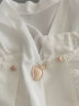 晚白新款纯色百搭法式优雅V领中袖套头通勤职业衬衫衬衣上衣女 白色 M 晒单实拍图