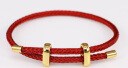 XD可调节手链绳男女生红绳情侣款编织红绳可穿串转运珠牛皮绳钢丝绳 3mm钢丝款-红色(珠子孔需大于4mm 实拍图