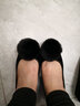 京睿老北京布鞋春秋夏季女鞋单鞋黑色工作鞋防滑平底透气一脚蹬工装鞋 黑色毛球 36 实拍图