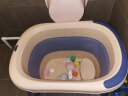 日康（rikang）儿童洗澡桶家用折叠浴桶大号泡澡桶婴儿洗澡盆游泳桶宝宝浴盆 【加大加厚-大礼包】粉色 实拍图