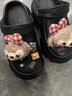 贞喜气卡通洞洞鞋女厚底外穿2025新款增高防滑软底透气踩屎感运动凉拖鞋 黑色布偶小熊 跟高约3CM 36.5 36-37码 实拍图