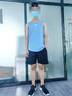 艾伦伯顿（Alen Botun） 运动套装男夏季背心短裤宽松冰丝速干无袖T恤健身跑步篮球服上衣 黑+黑【冰丝套装】 3XL(190-220)斤 实拍图