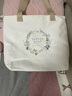 雨凡学生帆布包女包大容量单肩包上班手提袋补习布袋子通勤挎包慵懒风 白色 时尚花环 实拍图