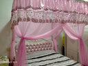 罗曼卡尼 土豪金手动导轨蚊帐1.8m双人家用U型轨道公主三开门1.5米床 A27粉色（手动导轨） 200cm*180cm*210cm 长*宽*高 实拍图