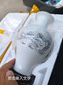 隆贺 景德镇陶瓷器小花瓶花插家居装饰客厅摆件婚庆插花瓶台面工艺品 雪景鱼尾 带底座 实拍图