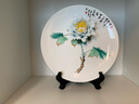 东方泥土 陶瓷手绘挂盘 家居客厅电视柜博古架隔断装饰工艺品摆件 H42-02A 11吋手绘蓝牡丹 实拍图