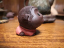 漢唐 宜兴紫砂茶宠猴子摆件茶道雕塑茶盘手工紫砂茶玩生肖茶宠配件 卡其色 实拍图