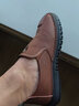 【真牛皮+上线】戈耐休闲皮鞋男士乐福鞋一脚蹬懒人鞋低帮平底鞋防滑春夏透气中年老年人爸爸鞋百搭潮流男鞋 茶色【真皮+手工上线】软底软面 四季款 40码(250MM) 实拍图