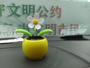 菲淼 汽车摆件 新款摇头太阳花车内饰品车载装饰品中控台仪表台摆件有太阳就摇摆 熊猫太阳花+豪华防滑垫 实拍图