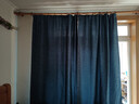 伊帘坊窗帘成品加密加厚仿亚麻棉麻纯色卧室客厅定制遮光窗帘布窗纱拼接窗帘 深蓝色 1.5米宽*2.7米高挂钩式可改高度 实拍图
