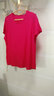 艾路丝婷夏装新款T恤女短袖上衣韩版修身体恤TX3560 玫红色园领 4XL 实拍图