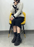 DAPHNE达芙妮水钻网面老爹鞋女2026夏季新款透气厚底增高运动休闲鞋 银色 跟高13cm 36 (230mm) 实拍图