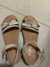 森达（SENDA）气质凉鞋女夏新商场同款纯色女士鞋蝴蝶结坡跟SNQ02BL3 米白 37 晒单实拍图
