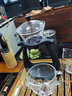 唐丰（TANGFENG）茶具套装自动玻璃茶具家用泡茶神器懒人功夫茶具磁吸办公茶壶整套 福鹿连连金荷9件套(铅灰) 实拍图