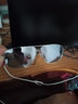 雷米（Leimi） 偏光太阳镜男款墨镜男士潮流反光开车司机驾驶专用方形蛤蟆眼镜 银框 水银偏光片 实拍图