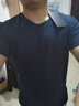 宾色短袖男t恤莫代尔纯色韩版夏季圆领休闲半袖体恤潮流修身打底衫 【圆领】深蓝色 3XL 【170-190斤】 实拍图