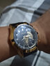 新款全自动石英机芯手表男士防水夜光日历运动大表盘2023款机械风 黑钢带金壳黑面【本色】 实拍图