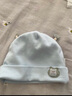 贝肽斯婴儿保暖帽子冬季款棉质胎帽新生儿宝宝0-12月儿童头饰御寒 小萌熊-蓝色 （双层薄款） 0-3个月 (帽围32-39cm) 实拍图
