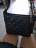 稻草人女包新款小香风牛皮菱格包时尚休闲单肩斜挎女士包包 黑色 实拍图