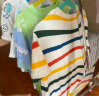 迪士尼（DISNEY）儿童男童短袖T恤彩虹条纹打底衫休闲上衣24夏DB321AA14彩130 实拍图