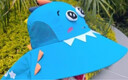 Lemonkid儿童防晒帽遮阳帽太阳帽男童夏季沙滩帽子女童宝宝渔夫帽防晒透气 天空蓝恐龙【造型】 帽围56cm【建议6-10岁】 实拍图