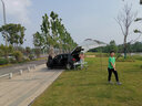 威迪瑞（Wind Tour） 户外帐篷野营车尾帐自驾游烧烤3-4人车顶防雨遮阳凉棚沙滩天幕 军绿配米白（玻杆） 实拍图