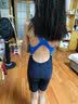 美津浓（MIZUNO）儿童游泳衣女专业竞速训练学生连体五分长裤速干泳装A1404黑130 实拍图